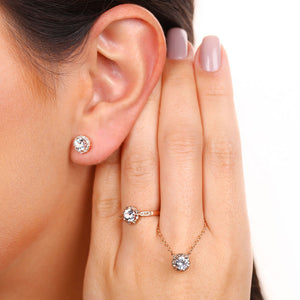 Conjunto em Prata 925 com Safiras e Diamantes