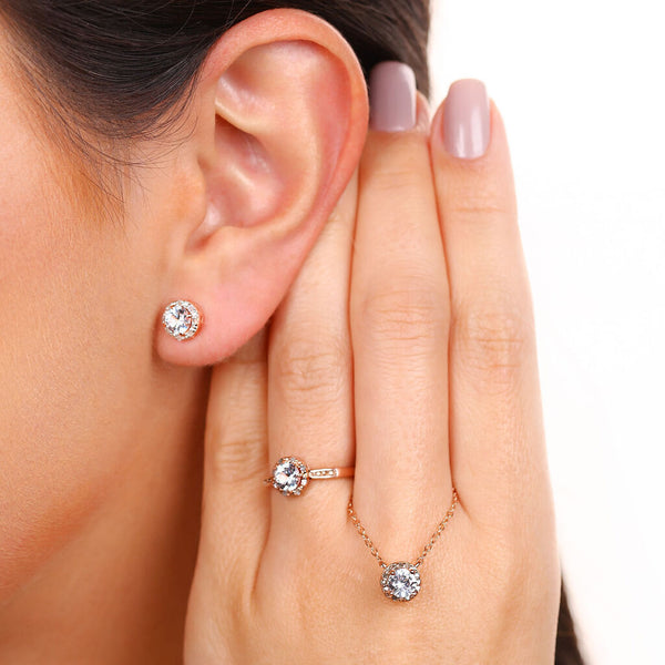 Conjunto em Prata 925 com Safiras e Diamantes