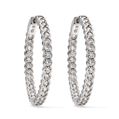 Par de Brinco de Prata Argola com Zirconias Aprox. 5,8 cts