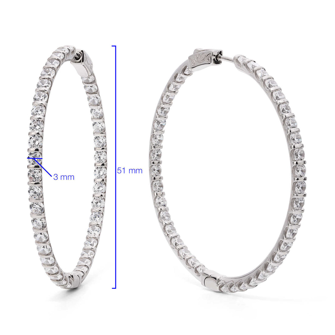 Argola em Prata 925 com Zircônias