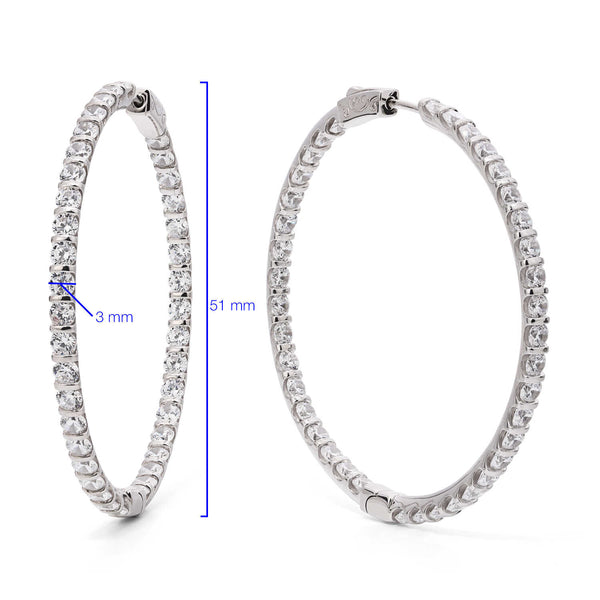 Argola em Prata 925 com Zircônias