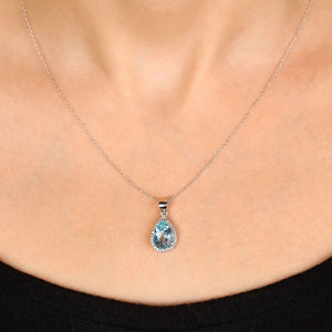 Conjunto em Prata 925 com Topázio Azul