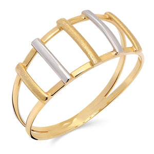 Anel Vazado Ouro Amarelo e Ouro Branco 18k