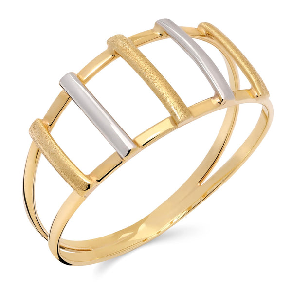 Anel Vazado Ouro Amarelo e Ouro Branco 18k
