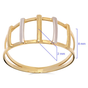 Anel Vazado Ouro Amarelo e Ouro Branco 18k