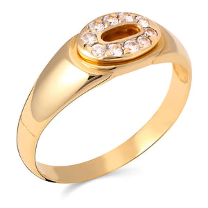 Anel em Ouro Amarelo 18k com Zirconias