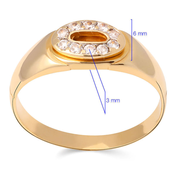 Anel em Ouro Amarelo 18k com Zirconias