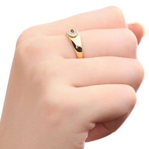 Anel em Ouro Amarelo 18k com Zirconias