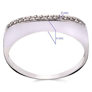 Meia Aliança em Ouro Branco 18 k com Diamantes