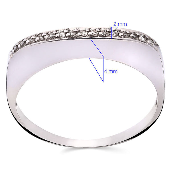 Meia Aliança em Ouro Branco 18 k com Diamantes