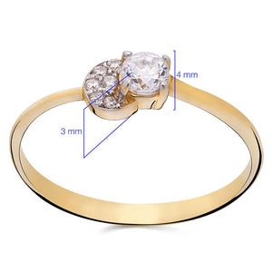 Anel em Ouro Amarelo 18 k Com Zircônias