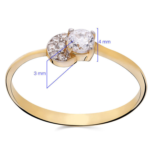 Anel em Ouro Amarelo 18 k Com Zircônias