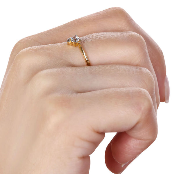 Anel em Ouro Amarelo 18 k Com Zircônias