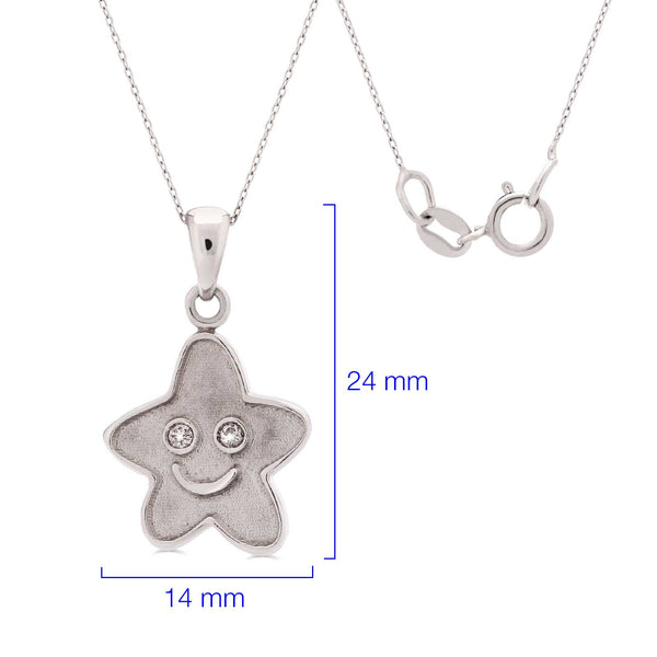 Pingente em Ouro Branco 18k com Diamantes