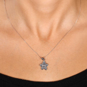 Pingente em Ouro Branco 18k com Diamantes