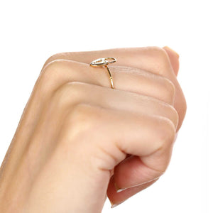 Anel Cadeado com Diamante em Ouro Amarelo 18k