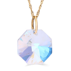 Pingente em Ouro Amarelo 18k com Cristal Swarowski e Corrente Singapura