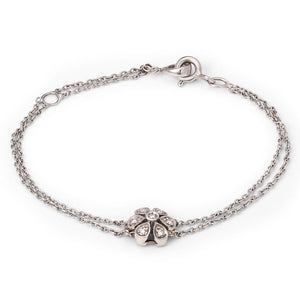 Par De Brincos E Pulseira em Ouro Branco 18k Com Diamantes