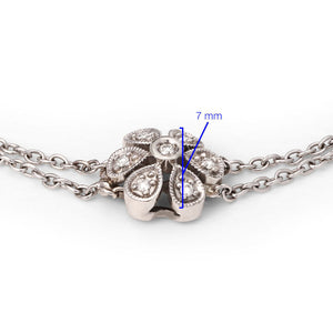 Par De Brincos E Pulseira em Ouro Branco 18k Com Diamantes