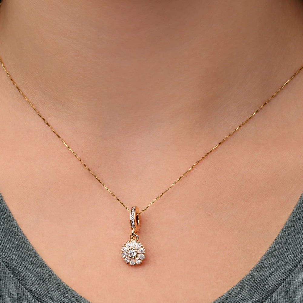 Pingente em Ouro Amarelo 18k com Zirconias
