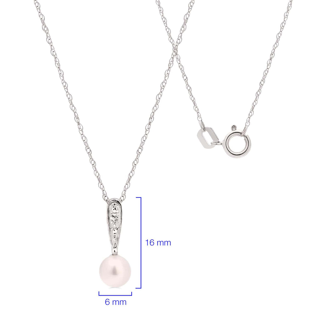Pingente Pérola Baby e Diamante em Ouro Branco 18k