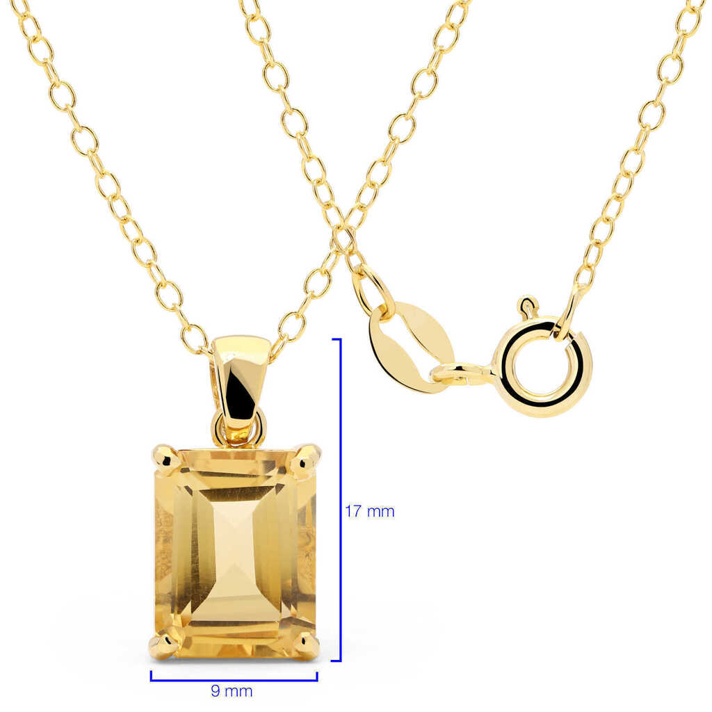 Conjunto em Prata 925 com Citrino Retangular