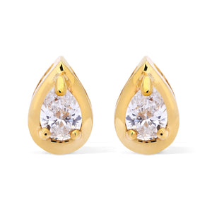 Par De Brinco Gota em Ouro Amarelo 18 k com Diamante Vs