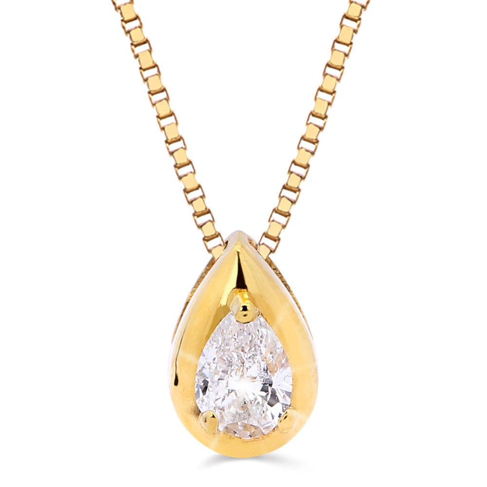 Pingente em Ouro Amarelo 18 k Gota com Diamante Vs