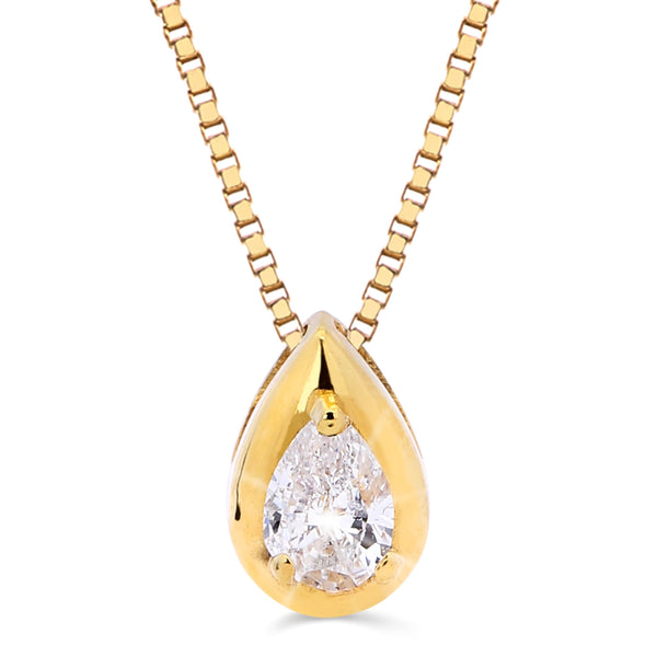 Pingente em Ouro Amarelo 18 k Gota com Diamante Vs