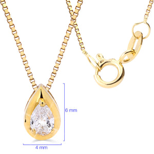 Pingente em Ouro Amarelo 18 k Gota com Diamante Vs