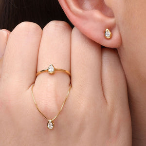 Conjunto em Ouro Amarelo 18 k com Diamantes Vs