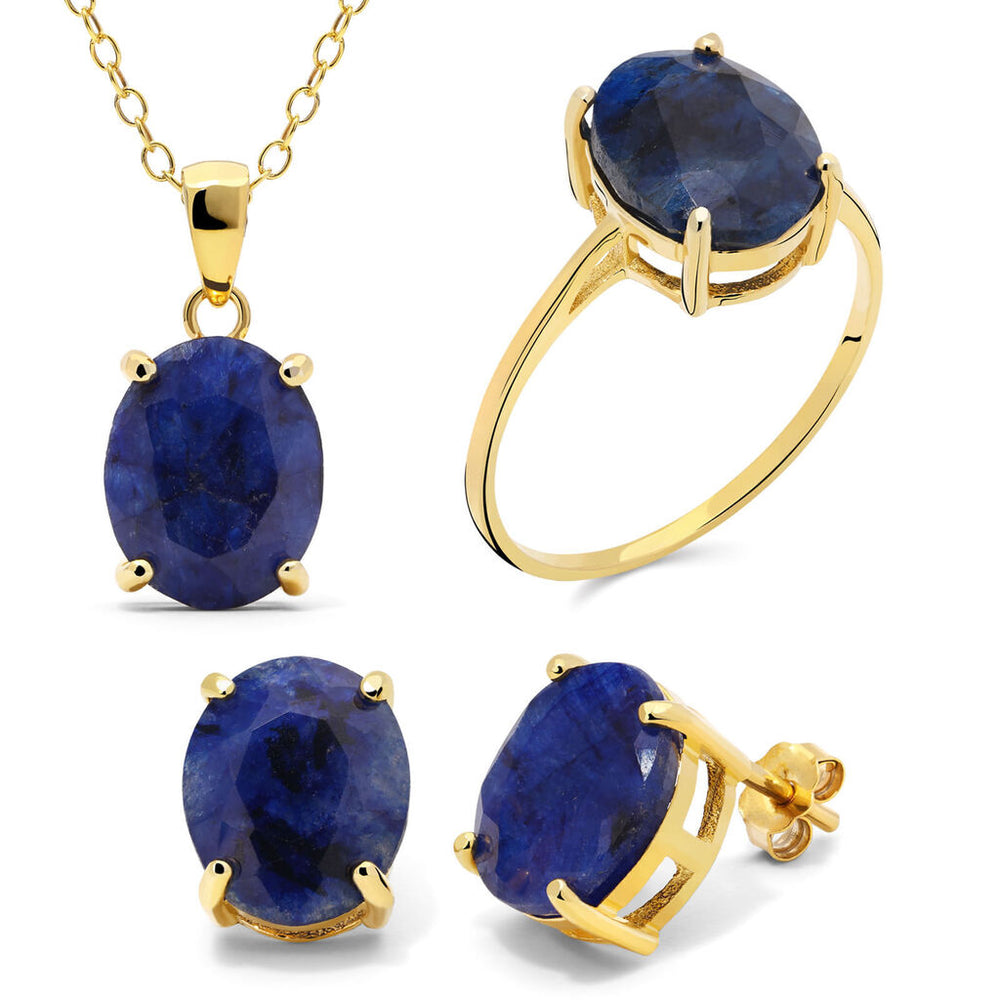 Conjunto em Prata 925 com Safiras Azuis