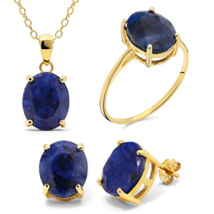 Conjunto em Prata 925 com Safiras Azuis