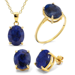 Conjunto em Prata 925 com Safiras Azuis