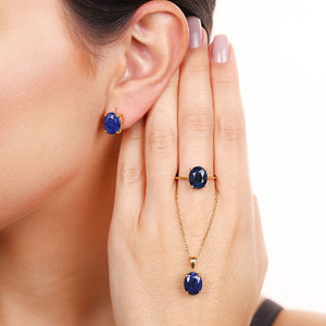 Conjunto em Prata 925 com Safiras Azuis