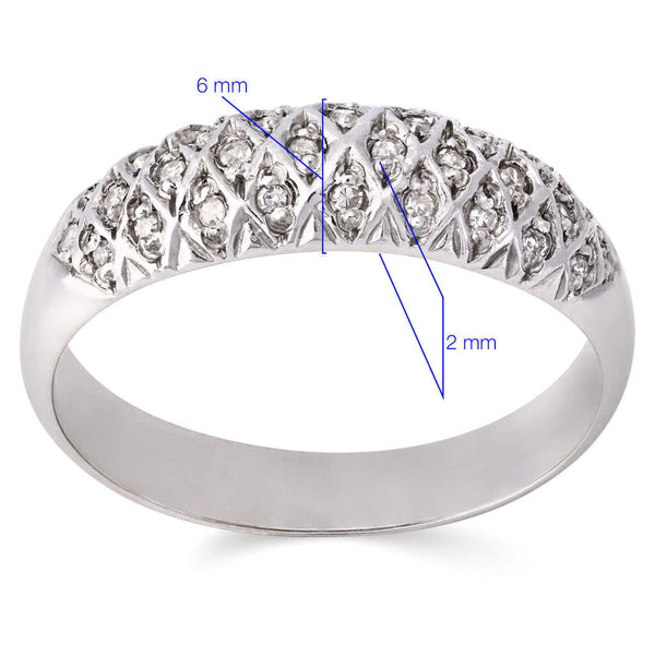 Meia Aliança em Ouro Branco 18k com Diamantes Aprox. 25 pts