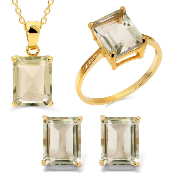 Conjunto em Prata 925 com Prasiolita