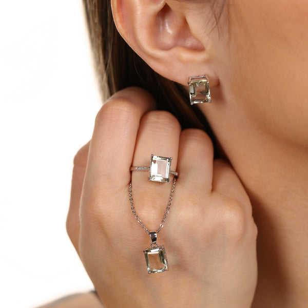 Conjunto em Prata 925 com Prasiolita