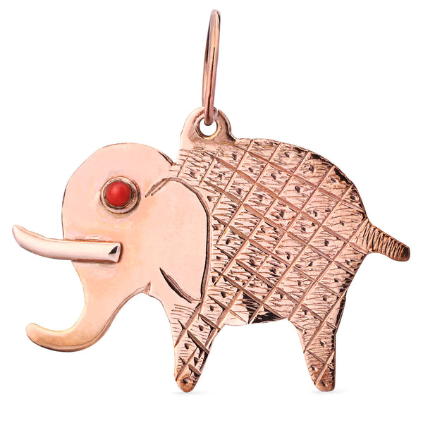 Pingente Mamute em Ouro Rosê 18k