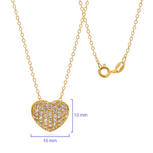 Pingente em Prata 925 Coração com Zirconias