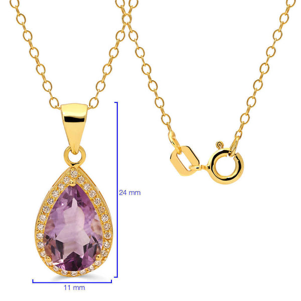 Conjunto em Prata 925 Gota com Ametistas e Topázios Brancos