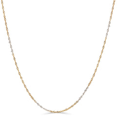 Corrente Malha Singapura 45 cm Ouro Amarelo e Ouro Branco 18k