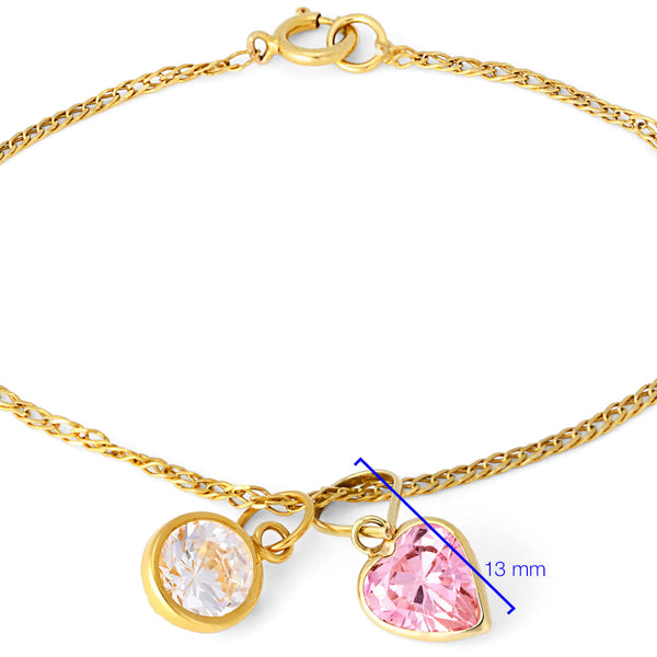 Pulseira Elos Groumet com Berloques Pedra Sintetica Au Am 18k