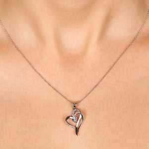 Pingente em Prata 925 Coração com Diamantes