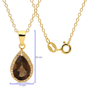 Conjunto em Prata 925 com Quartzos Fumê e Topázios Brancos
