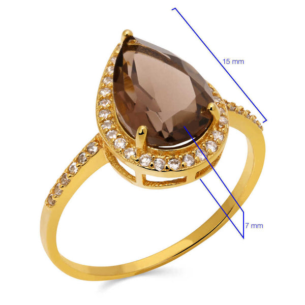 Conjunto em Prata 925 com Quartzos Fumê e Topázios Brancos