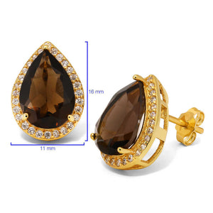 Conjunto em Prata 925 com Quartzos Fumê e Topázios Brancos