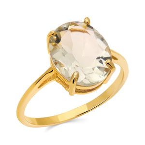 Conjunto Anéis Oval Prata com banho em ouro amarelo