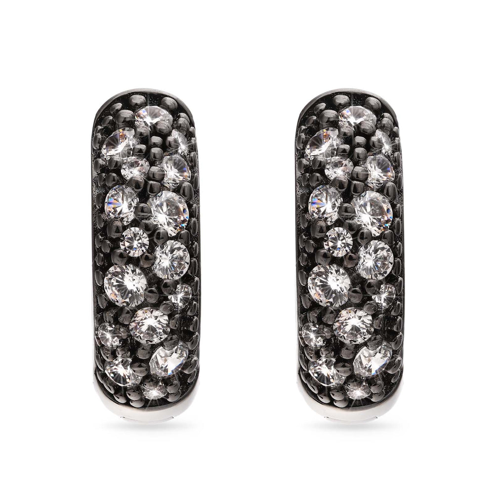 Argola em Prata 925 com Zirconias Brancas
