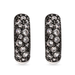 Argola em Prata 925 com Zirconias Brancas